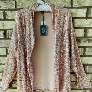 Rose Gold Sequin Smoking Jacket